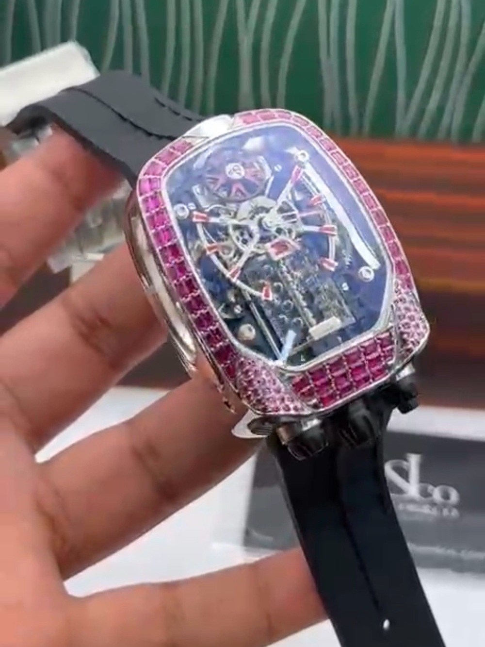 Bugatti Chiron Tourbillon (White Gold & Baguette Ruby)